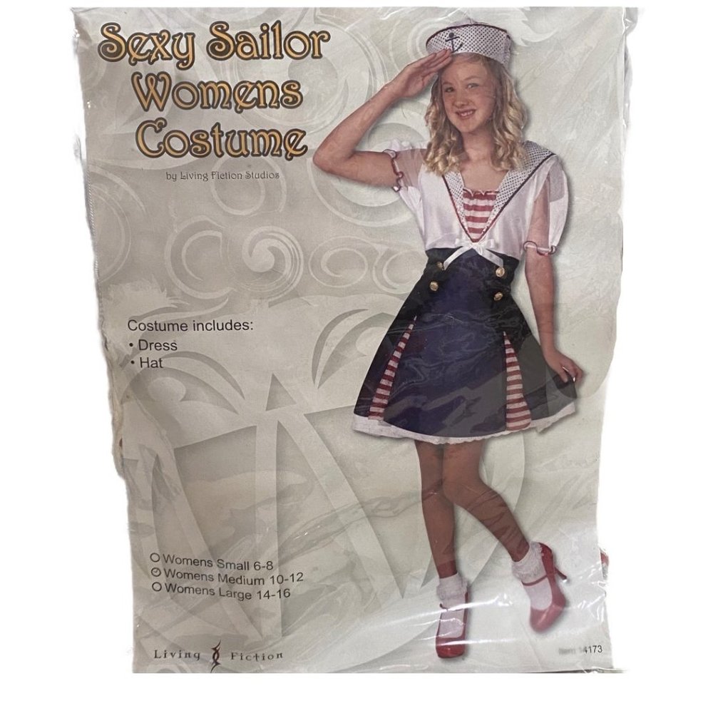 Sexy Sailor Women's Costume Patriotic Dress w/ Hat Medium 10/12
